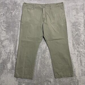 Old Navy Broken-In Straight Pants Mens Size 42x30 Green Casual Cotton Flat Front